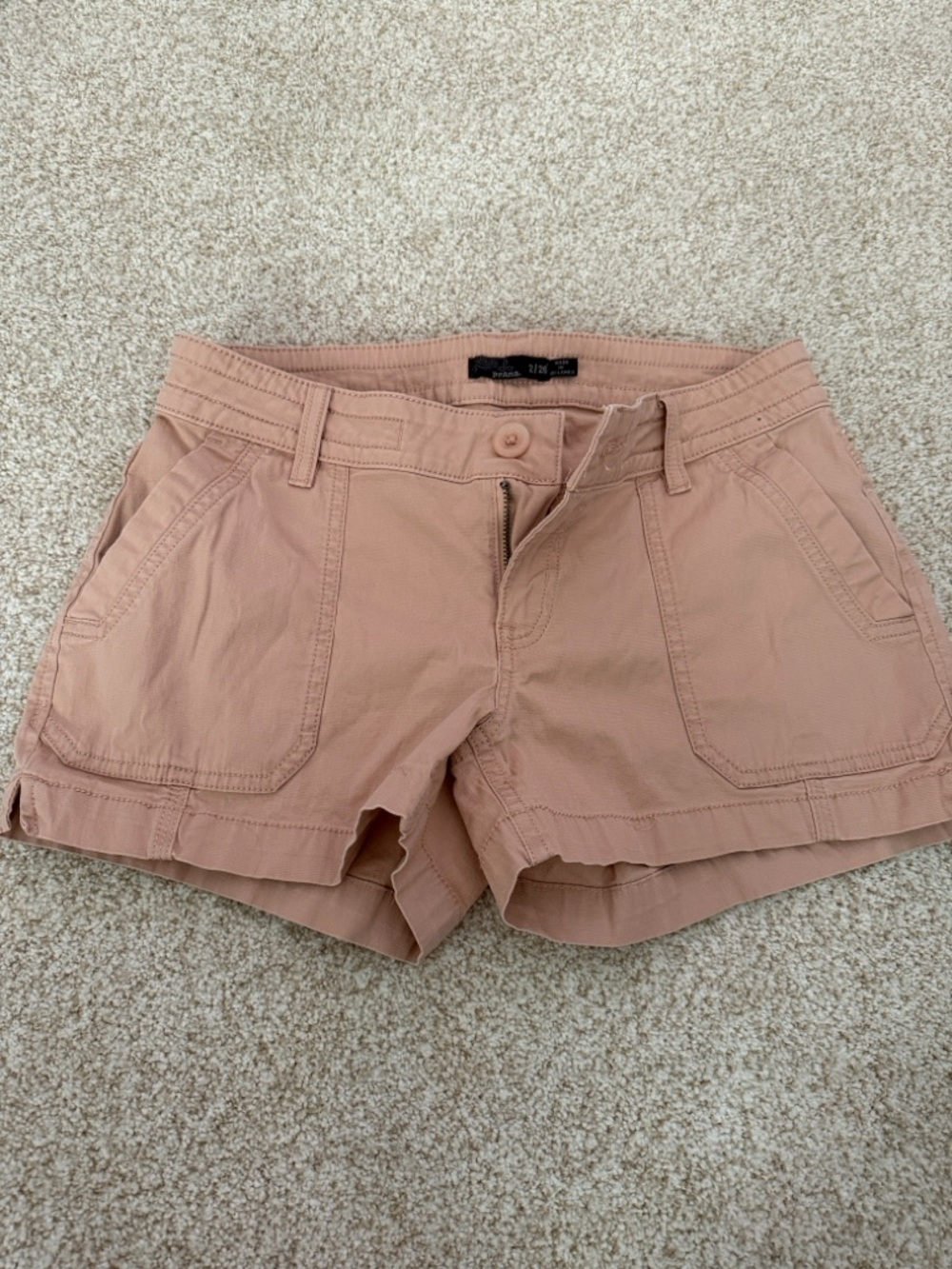 Dusty Pink Prana Shorts size 2, cotton stretch excellent condition.